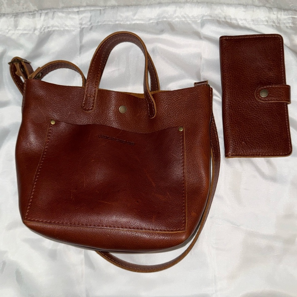 Portland leather Mini Crossbody with matching wallet